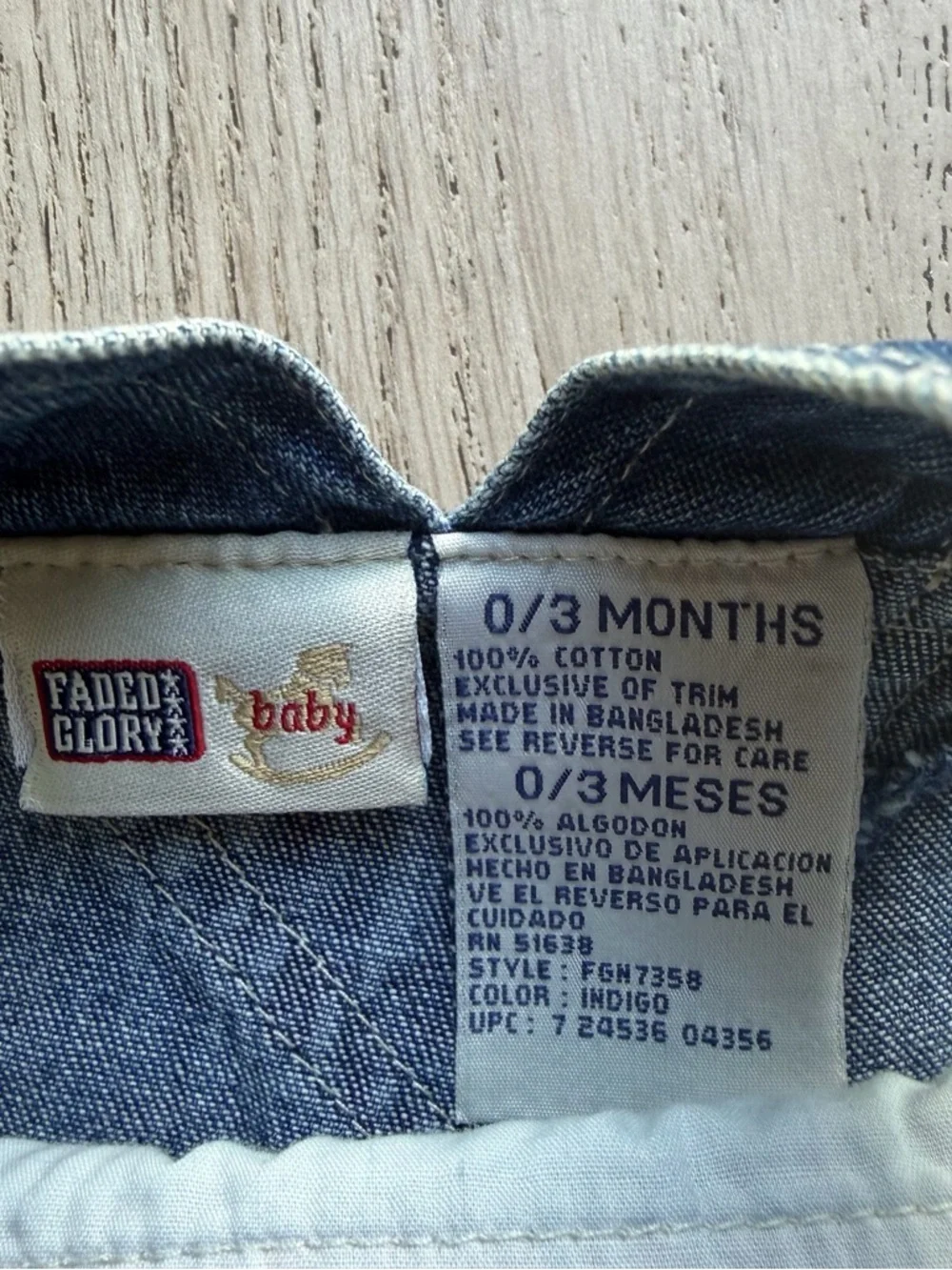 Vintage Faded Baby Glory Denim Short Overalls in Blue 0-3 months